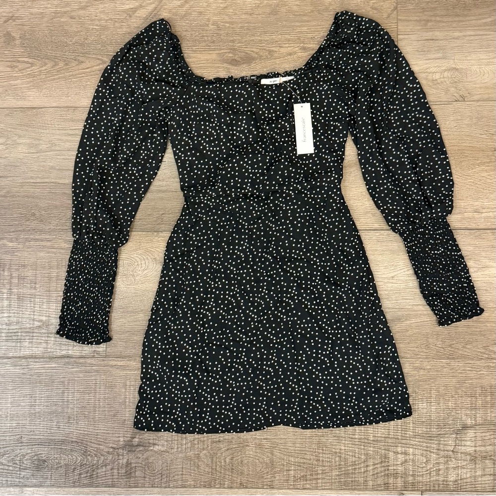 Mi Ami Polka Dot Puff Sleeve Mini Dress XXS Square Neck NWT Francesca’s Boutique